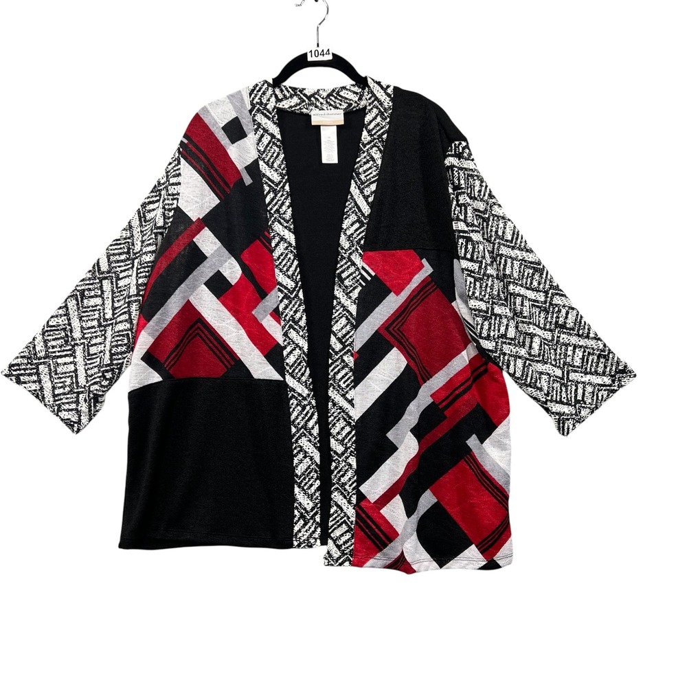 New Alfred Dunner Barcelona Cardigan Womens 1X Multi Color NWT